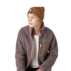 Patagonia Classic Retro-X Fleece Jacket -Furry Taupe with Pink trim!!
